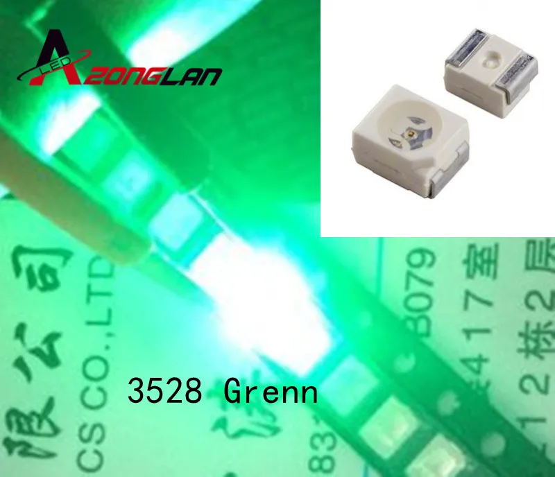100 шт. SMT SMD светодиодный 3528 1210 Цвет зелёный вода Ультраяркий светоизлучающий диод