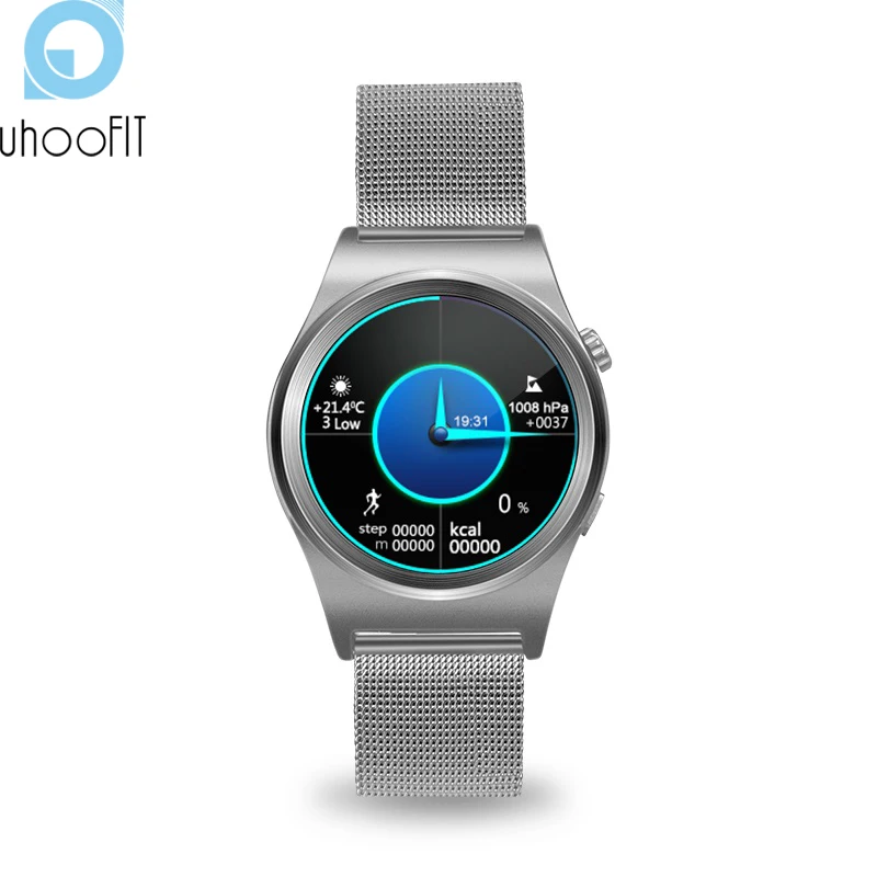 Uhoofit Bluetooth Smart часы X10 круглый Сенсорный экран монитор сердечного ритма сидячий