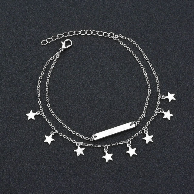 Vintage Boho Multi Layer Beads Anklets For Women Fashion Sun Pendent Anklet Handmade Chain Foot Party Jewelry Leg Bracelet