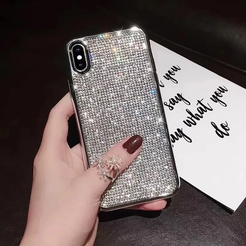 Роскошный брендовый Алмазный чехол для iPhone XS MAX X XR блестящие гальванические