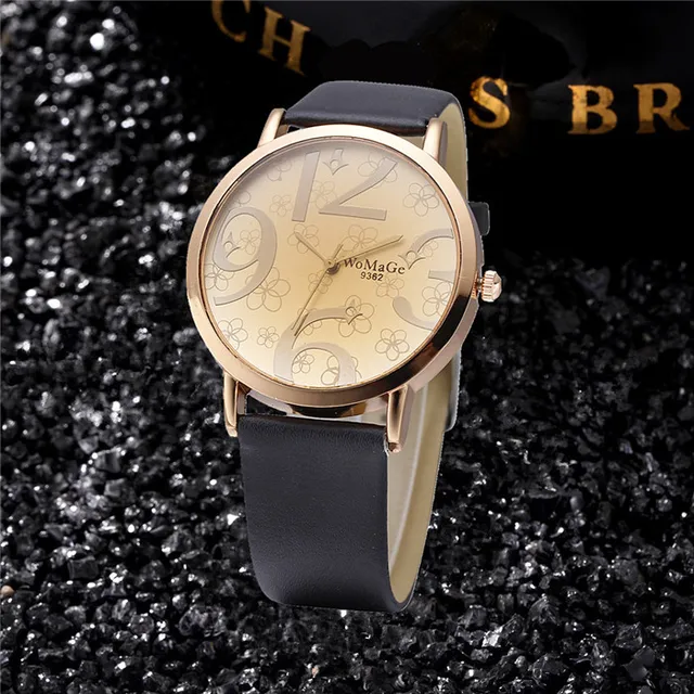 2018 Luxury top brand women watch big number dial lady watches leather