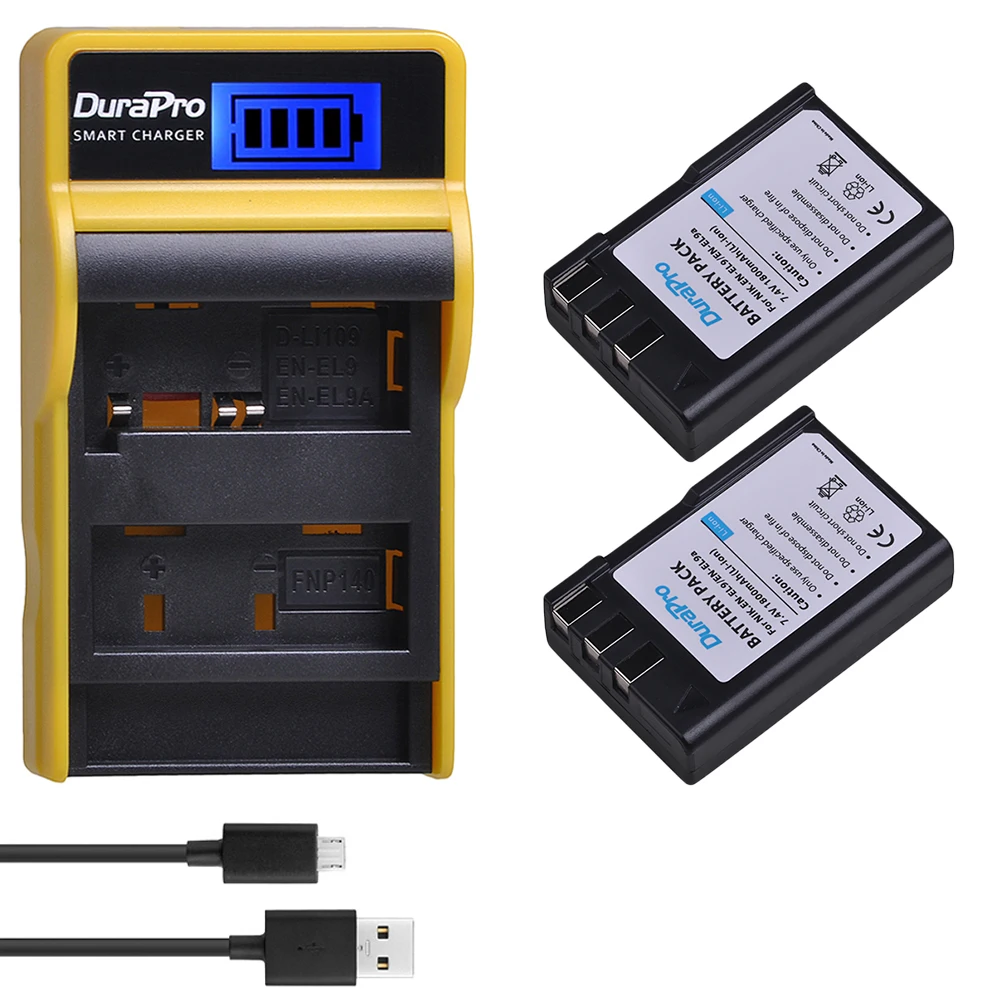 1800 мАч EN-EL9 EN EL9 ENEL9 аккумуляторная батарея + ЖК-USB одно зарядное устройство для