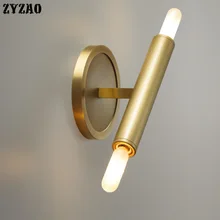 Пост-современная вся медная настенная лампа для гостиной прохода Настенные светильники на балкон настенный Декор креативный простой прикроватный светильник для спальни