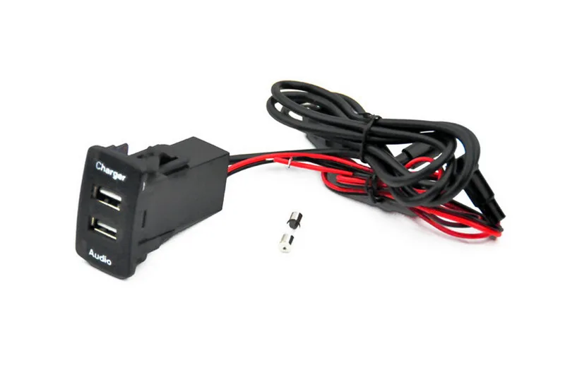Для Honda 12 v Dual 2 порта USB аудио порты телефон автомобильное зарядное устройство 5 V 2.1A гнездо приборной панели USB Автомобильное зарядное