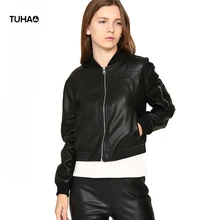 TUHAO, Весенняя эксклюзивная куртка из искусственной кожи, женские бейсбольные пальто, Короткие стильные мягкие повседневные ветровки с карманами, куртки-бомберы TFS262