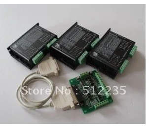 

CNC Control Kit for 3 Axis Stepper Driver,80VDC/7.8A/256Microstep & DB25 Breakout Board CNC Mill - complect for 3motors