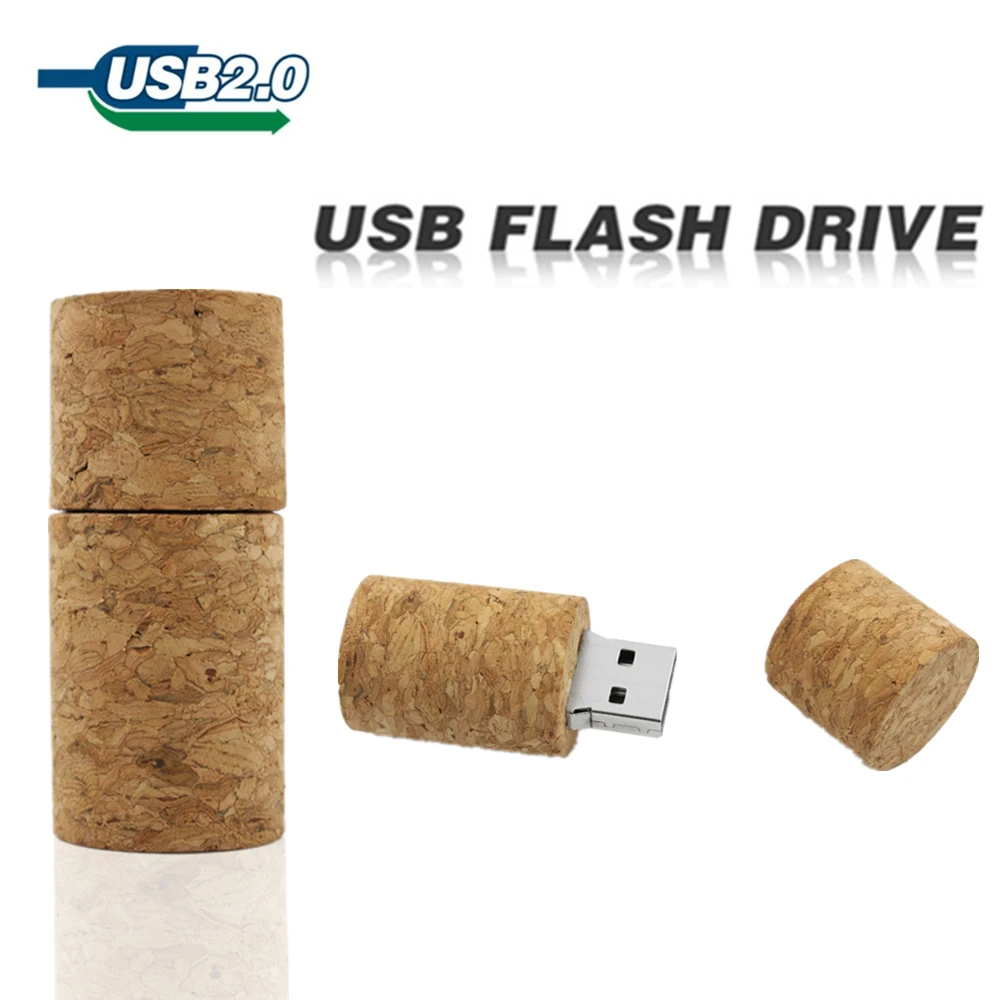 Cute cork usb flash drive 64gb pen drive 32gb usb 2.0