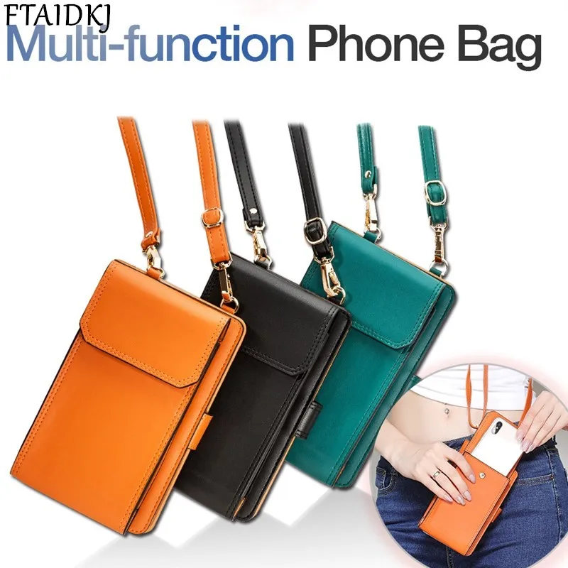 

FTAIDKJ Universal Multifunction Women Wallet PU Leather Phone Bag Case For iPhone Samsung Remi OPPO ViVO Huawei Under 5.8 Inch