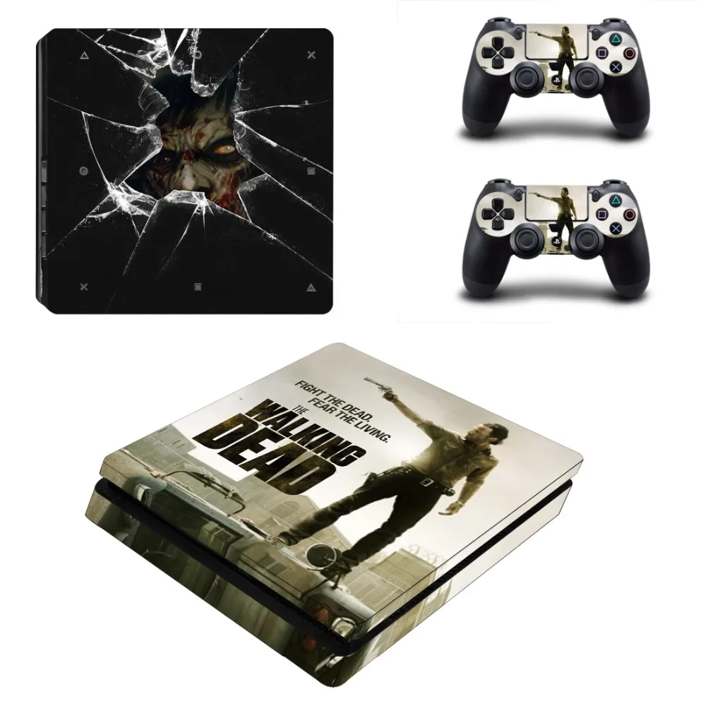 The Walking Dead PS4 Slim кожи Стикеры для Sony Игровые приставки 4 консоли и контроллера для Dualshock 4 PS4 Slim Стикеры наклейка