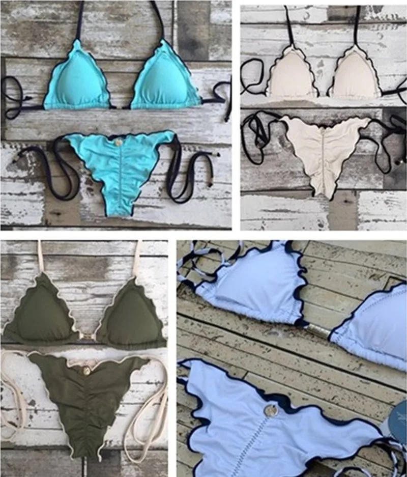 

Brazilian Biquini Bathing Suit Women Push Up 2018 the band color four-color bikinis