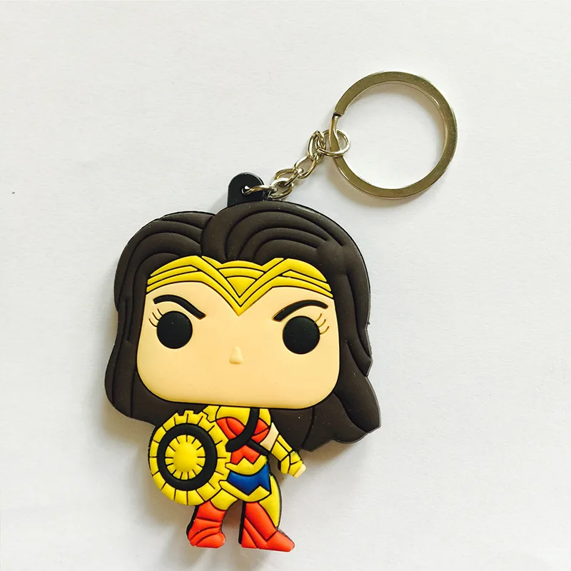 

2019 Anime Harri Potter Dobby Wonder Woman Deadpool Naruto Vegeta PVC Action Figure Keychain Phone Strap Pendants Toy Gift