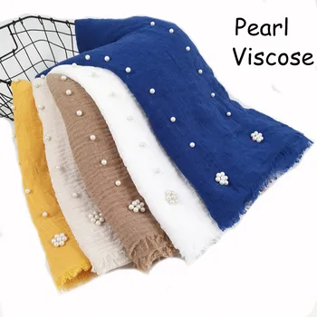 

High quality flower pearl bubble viscose hijab scarf shawl women wrap long headband 180*90cm 10pcs/lot