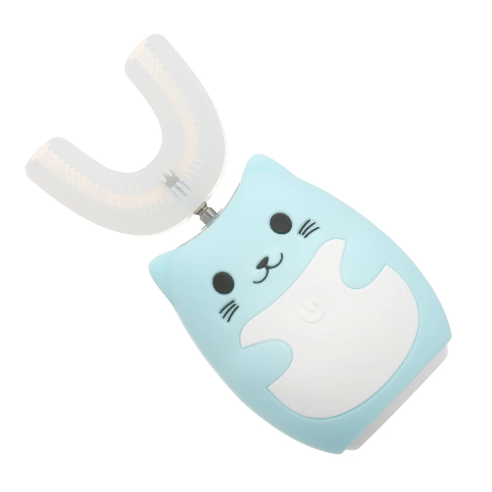 Детская силиконовая Мягкая щетина для малышей Уход за полостью рта электрическая зубная щетка u-образная умная звуковая подзаряжаемая зубная щетка с чашкой