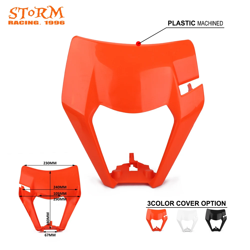 Motorcycle Universal Headlight Headlamp Plastic Cover Mask For KTM EXC