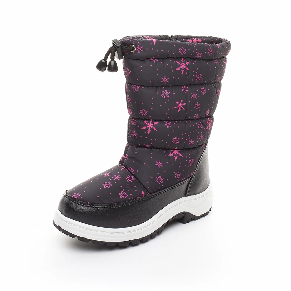 

2019 NEW kids Winter Keep Warm Shoes For Girls snowflake print Boots Waterproof Children's shoes Girls Boys Boots 18942
