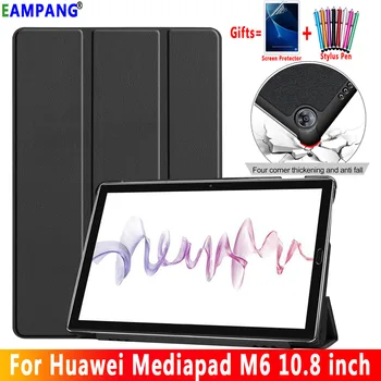 

Case For Huawei MediaPad M6 10.8 Smart Case Cover Foldable Flip Leather Auto Sleep Awake Stand Funda Coque + Screen Protector