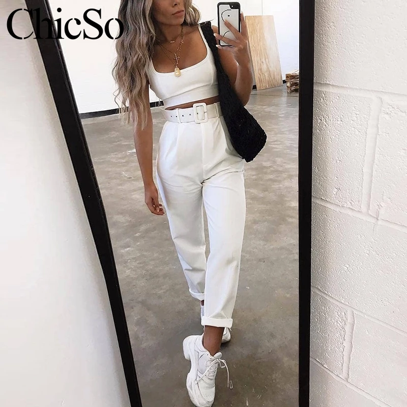 white casual pants women's