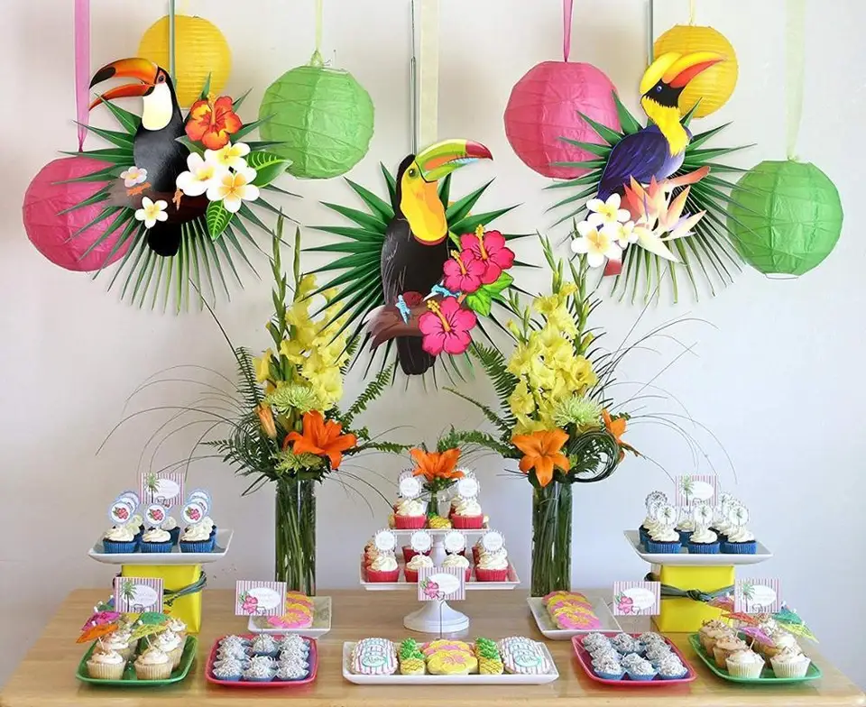 Toucan Tropical Jungle Fete Decoration Ensemble Anniversaire