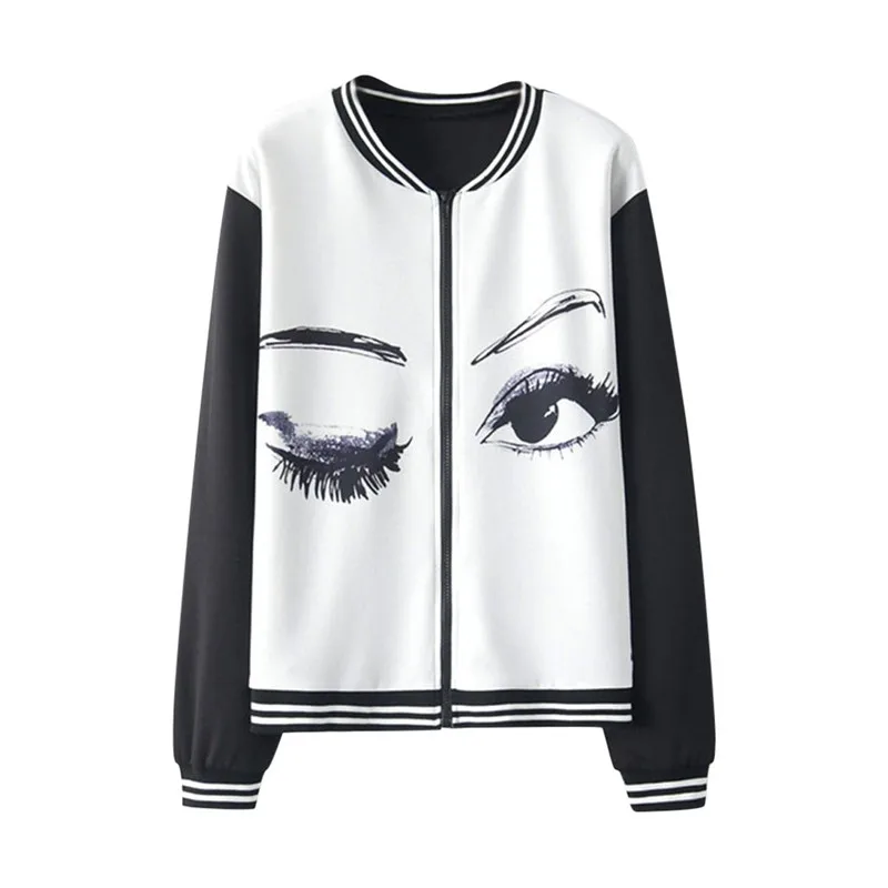 

JAYCOSIN 2019 Autumn Spring Coat Women Long Sleeve Tie Dye Print Zipper Pockets Casual Sport Coat Outwear Voor Vrouwen Jul5