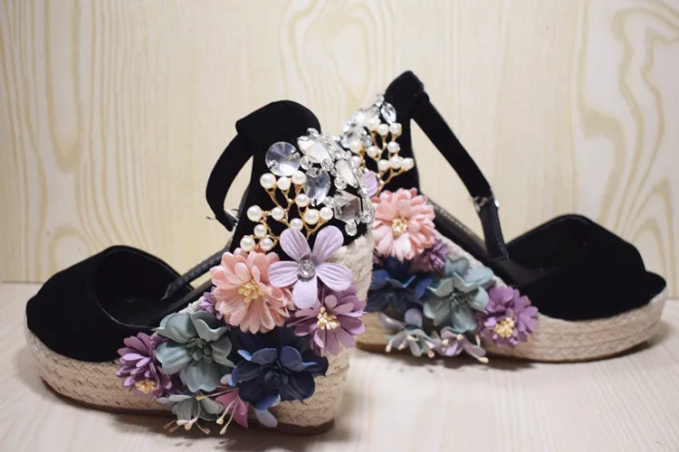 Bohemia wedges peep toe sandals 4