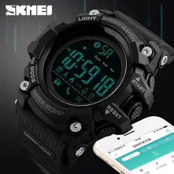 SKMEI 1385 часы для мужчин наручные спортивные часы для мужчин's цифровые «Умные» часы человек Bluetooth спортивные Pu ремешок калорий