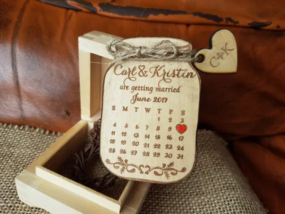 us 16 48 25 off personalized calendar mason jar wedding wooden save the date magnets bridal shower party favors company gifts invitations in party mason jar save the date