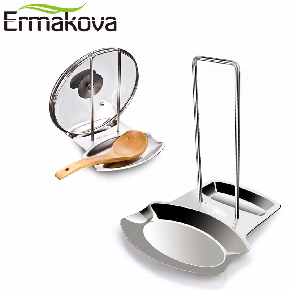 ERMAKOVA 20cm Height Stainless Steel Lid and Spoon Rest Pot Holder