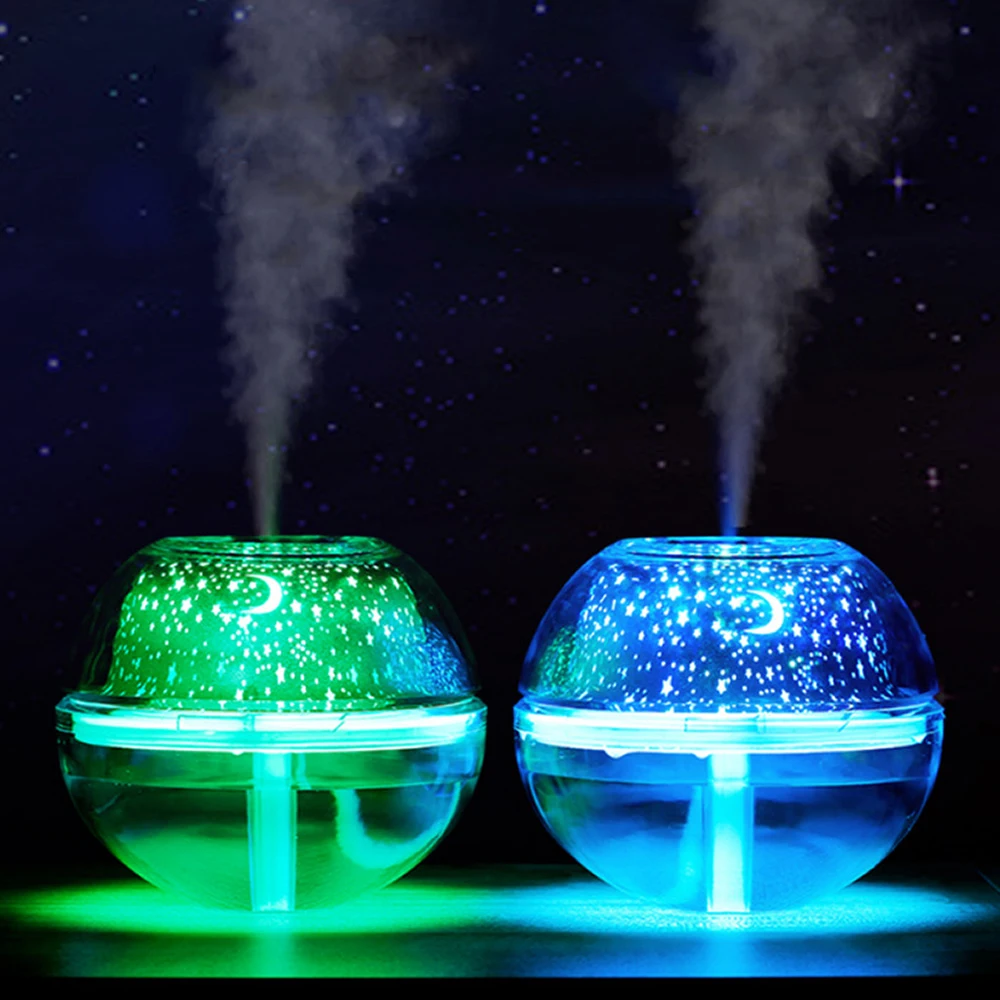 

Star Projection Lamp Humidifier 500ML Large Capacity with Colorful Night Light USB Ball Shape Air Diffuser