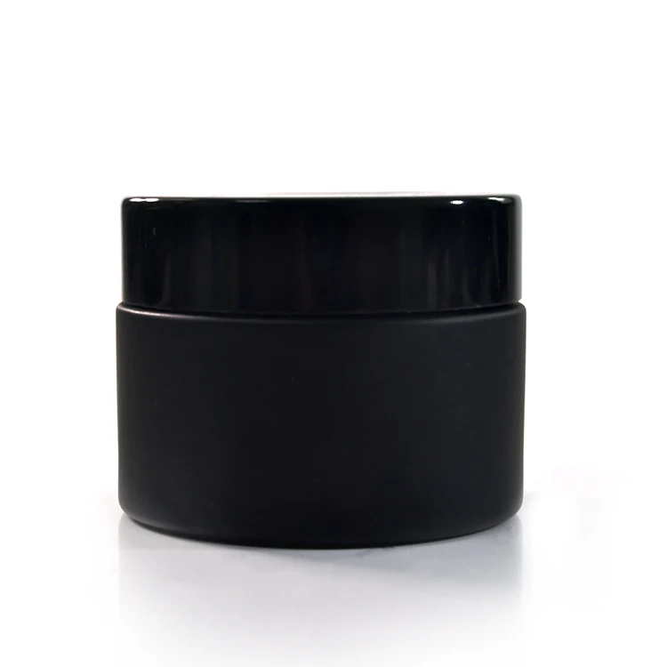 Download 100pcs*50g &30g Matte black glass jar face cream container ...