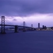 Suspension bridge across a bay  Bay Bridge  San Francisco Bay  San Francisco  California  USA Poster Print (36 x 12)