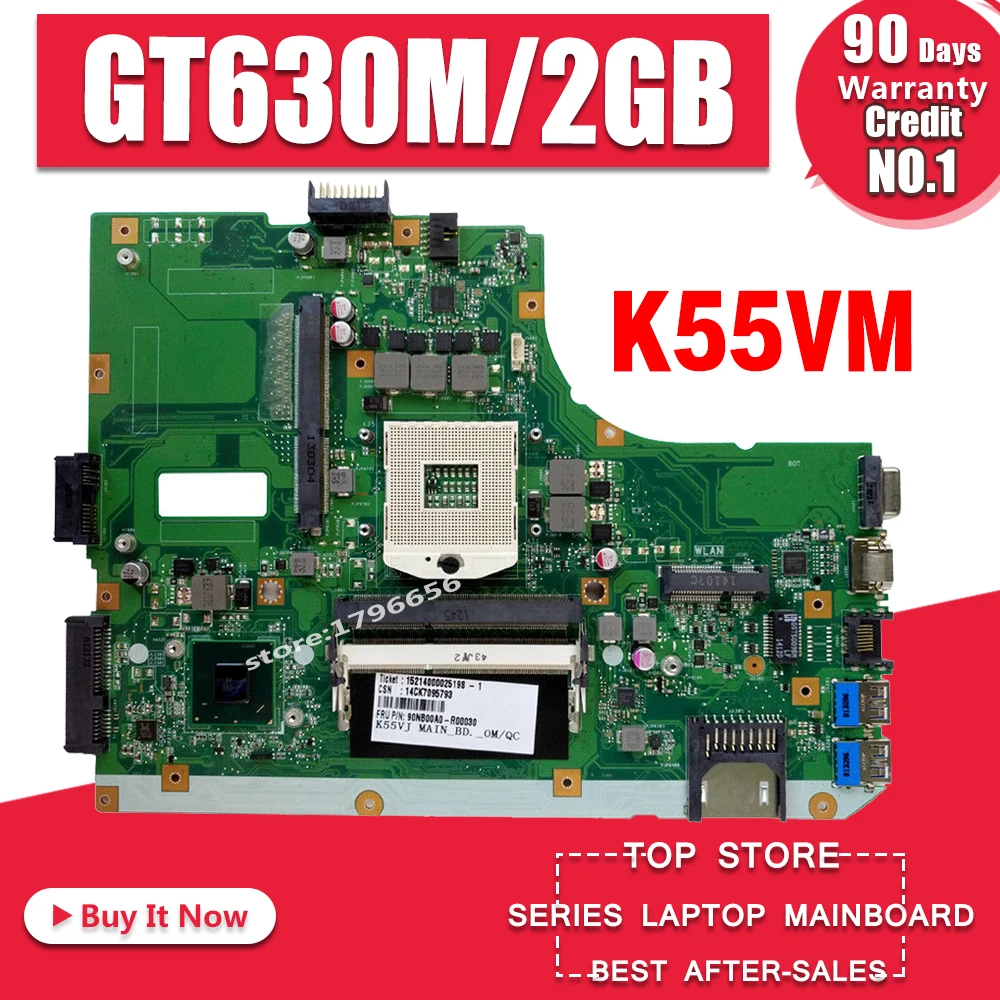 K55VM اللوحة GT630M HM77 RAM ل ASUS K55VM A55V اللوحة المحمول K55VM اللوحة K55VM اللوحة اختبار 100% موافق