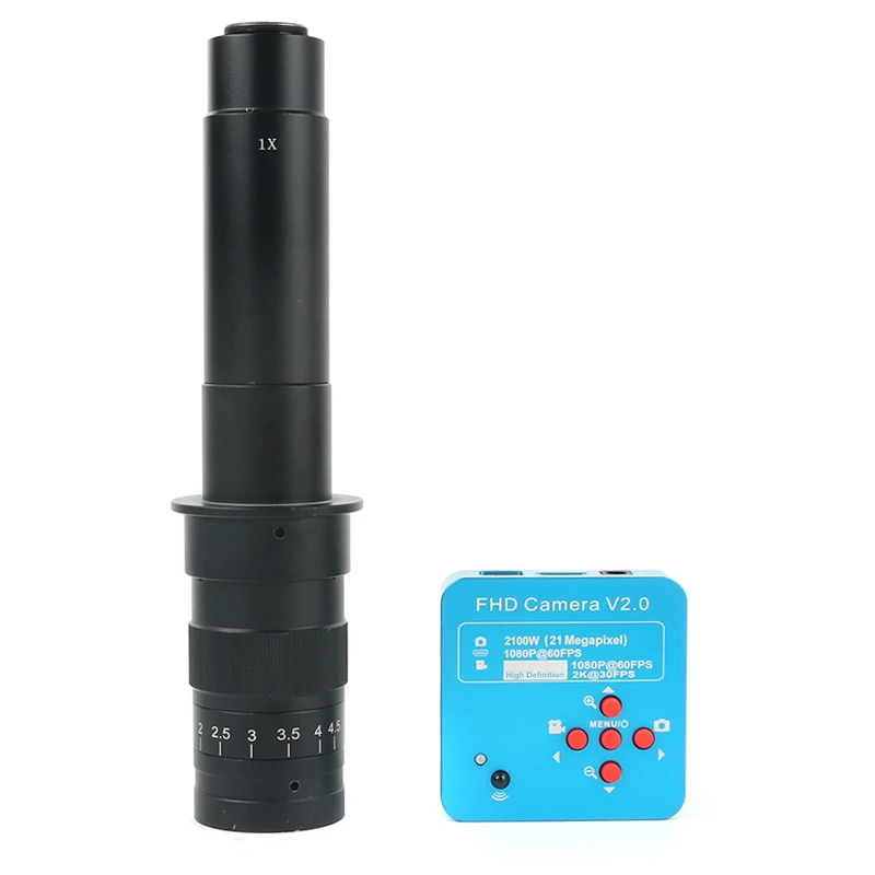  38MP 1080P 60FPS 2K HDMI USB Industrial Digital Video microscopio Cámara 100X 180X 300X lente de mo