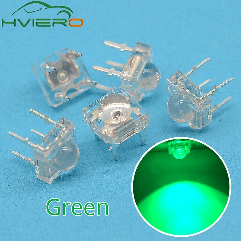 Buy 100pcs Bright Green Led 5mm 20ma 2.83.0V 40006000mcd Dome Super Flux
