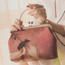 Angelatracy Новое поступление Ручная работа Шелковый цветок Юлан Магнолия металлическая рамка национальная Сумочка вечерняя сумка сумки Клатчи