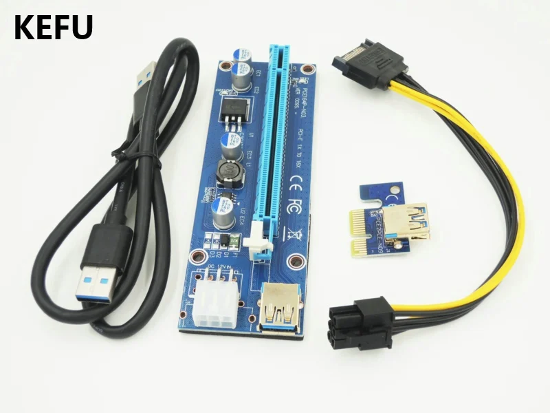 KEFU 2018 VER009S PCI-E Райзер Экспресс 1X до 16x Райзер-адаптер USB 3 0 карта Райзера 50 шт./лот |