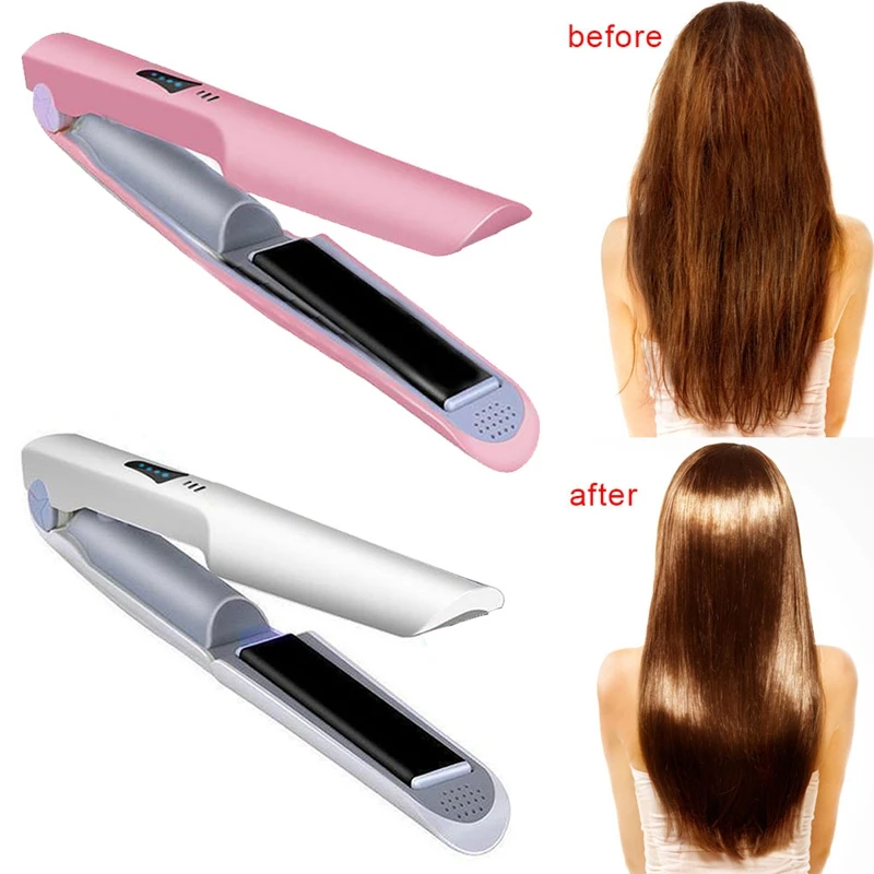Usb зарядка бигуди для волос инструмент для выпрямления волос мини беспроводной плоский Утюг щипцы для завивки волос
