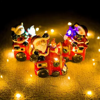 

Christmas Lighted Desktop Decoration Painted Santa Claus Snowman Doll Christmas Innovative Ceramic Decoration Christmas Gift