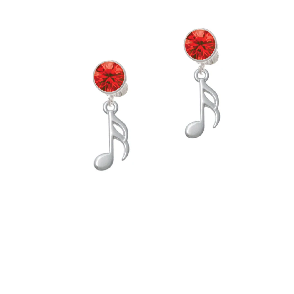 Sixteenth Note Crystal Clip On Earrings (4)