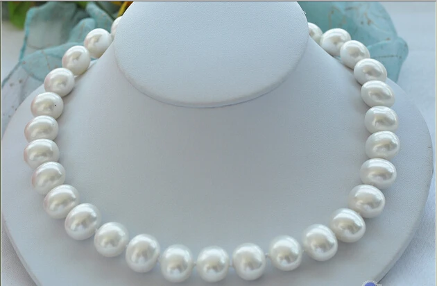 

P3896 17" 13x15mm egg white SOUTH SEA SHELL PEARL NECKLACE @^Noble style Natural Fine jewe FREE SHIPPING