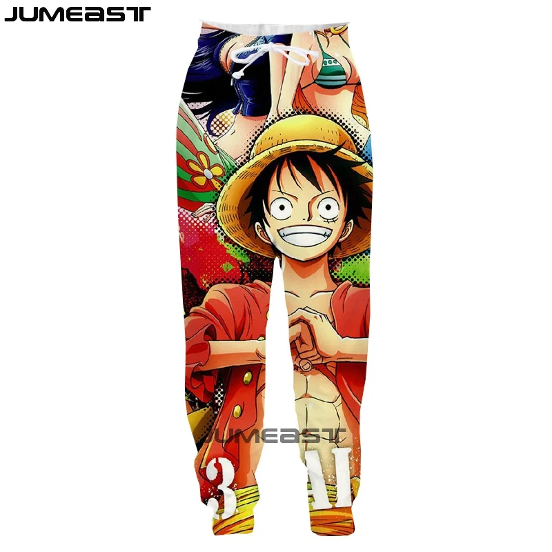 Jumeast японское аниме одна деталь для мужчин/женщин 3D печатных полиэстер Обезьяна D. Luffy повседневные штаны мультфильм спортивные брюки - Цвет: 14