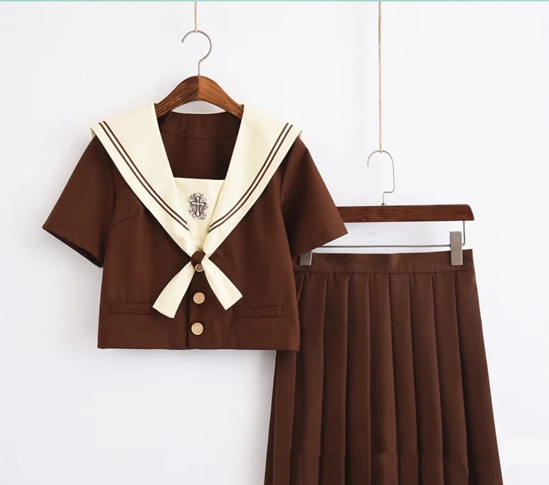 Tops and skirts Новинка года, японская школьная форма, матросские Топы+ галстук+ юбка, Морской стиль, одежда для девочек, большие размеры, Lala, костюмы для болельщиц - Цвет: Tops and skirts
