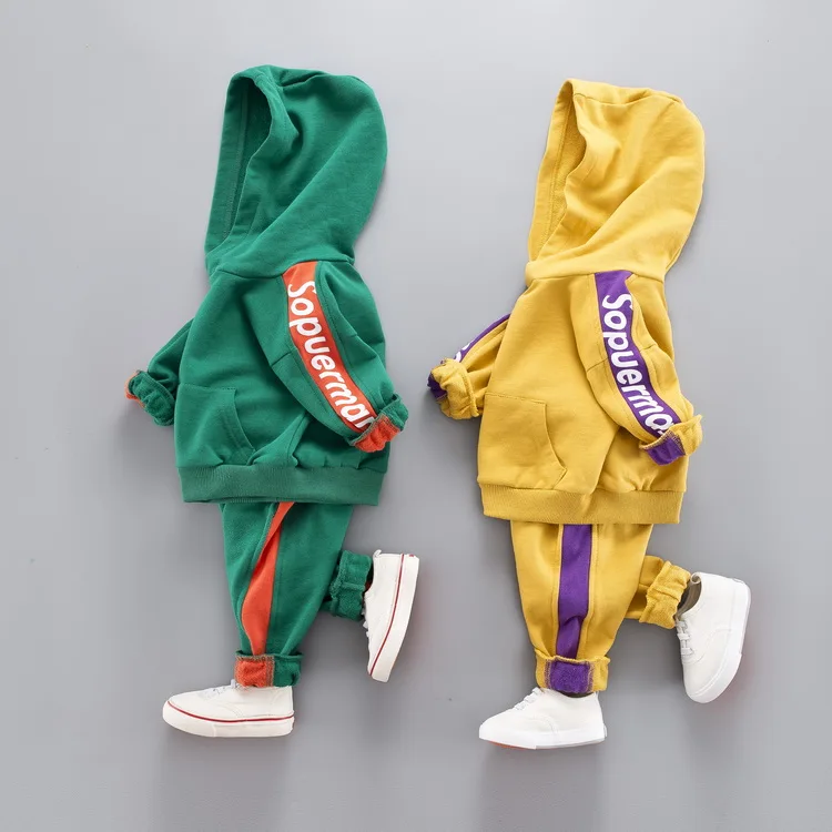 

2019 New Style Todder Infant Hoodies Sets Baby Boy Girls Sport Clothes Suits Hooded +Pants Cotton Kid Children Suit