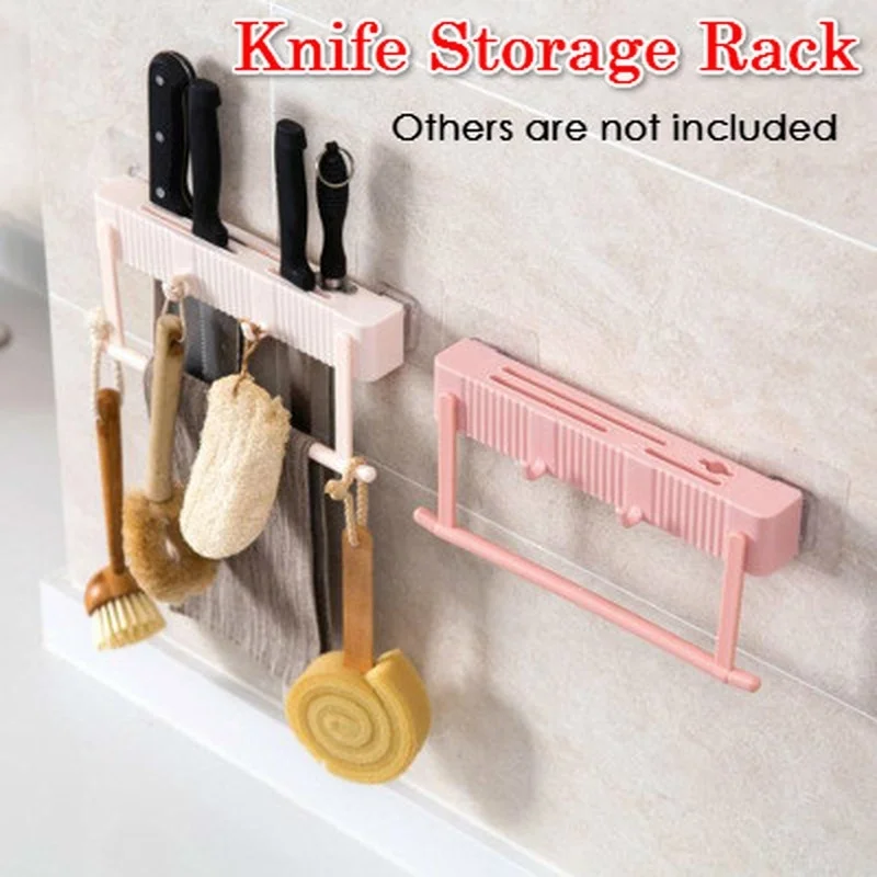 1PCS Wall Mounted Kitchen Knife Holder Plastic Hanging Hooks Knife