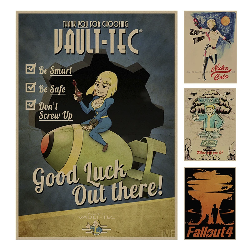 Fallout серия игра Ретро плакат ретро крафт-бумага кафе домашний декор живопись Наклейка на стену