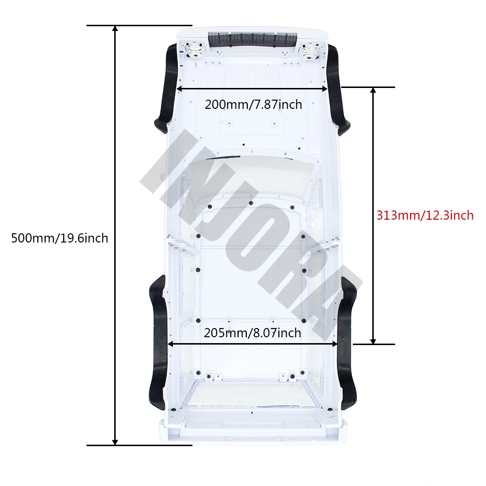 Distância entre Eixos Corpo para 1 Plástico Rígido Polegada Shell - 10 rc Crawler Axial Scx10 & ii 90046 90047 12.3 313mm 3 Plástico rígido 12.3 polegada 313mm Distância Entre