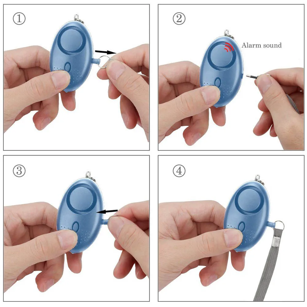 

2019 Hot Personal Alarm With LED Light 120DB Anti Lost Wolf Self-Defense Safety Attack Emergency Alarms For Women Kids Elderly