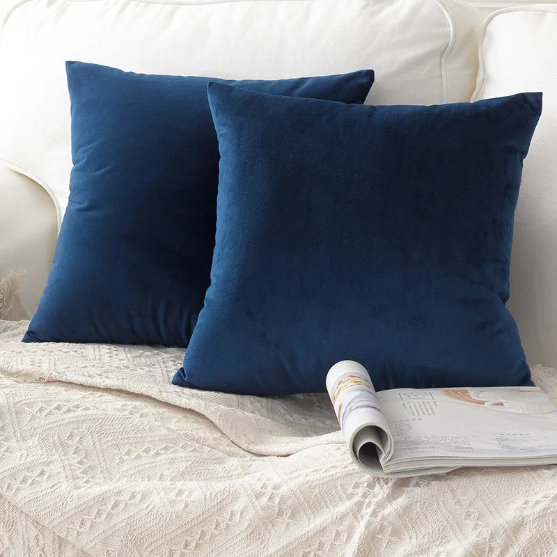 2 шт. наволочка для подушки, бархатная наволочка для гостиной, дивана, 40*40 Kussenhoes, синяя декоративная наволочка для дома