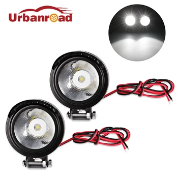 

Urbanroad 2Pcs Metal 12v Led Driving Lights Motorcycle Motorbike Led Front Spot Light Headlight Lamp 12v-80v Black