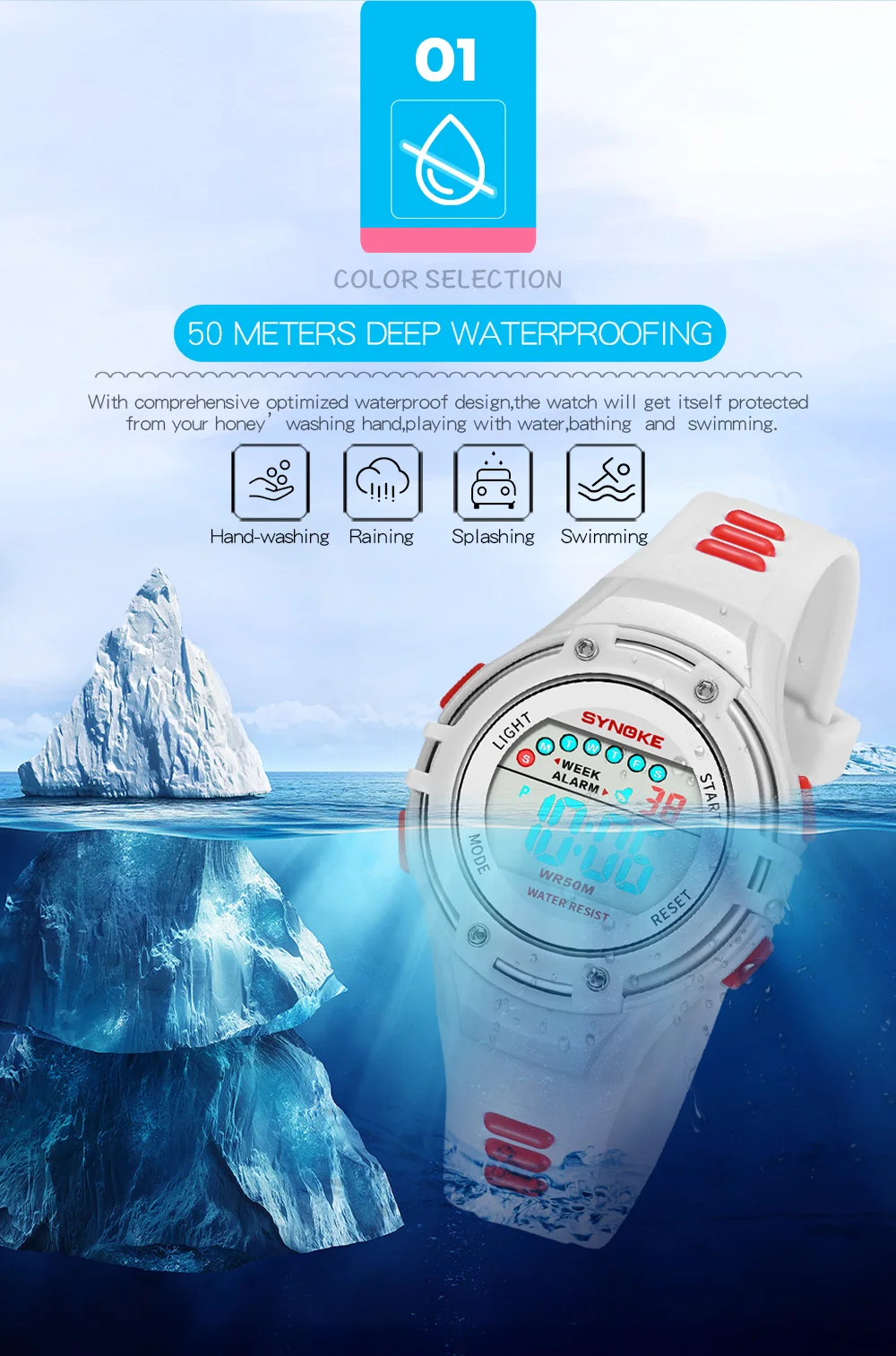 SYNOKE детские часы цифровые часы анти-шок 3 бар водонепроницаемый спорт на открытом воздухе светодиодный светильник Детские часы Мода Relogio Masculino