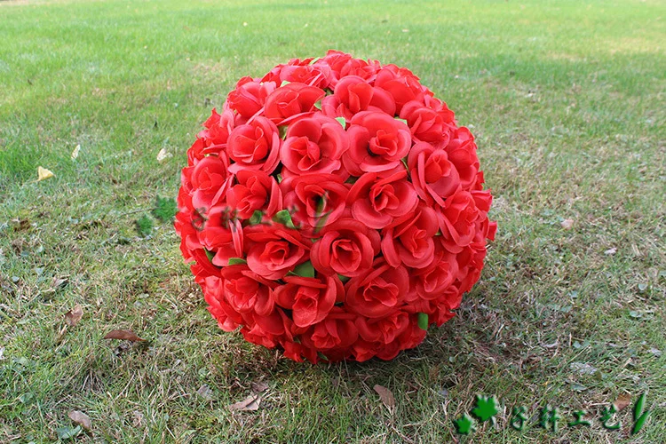 

New 40CM/15.8inch Artificial Encryption Rose Silk Flower ball Hanging Ball for Christmas Ornaments Wedding Party Decorations